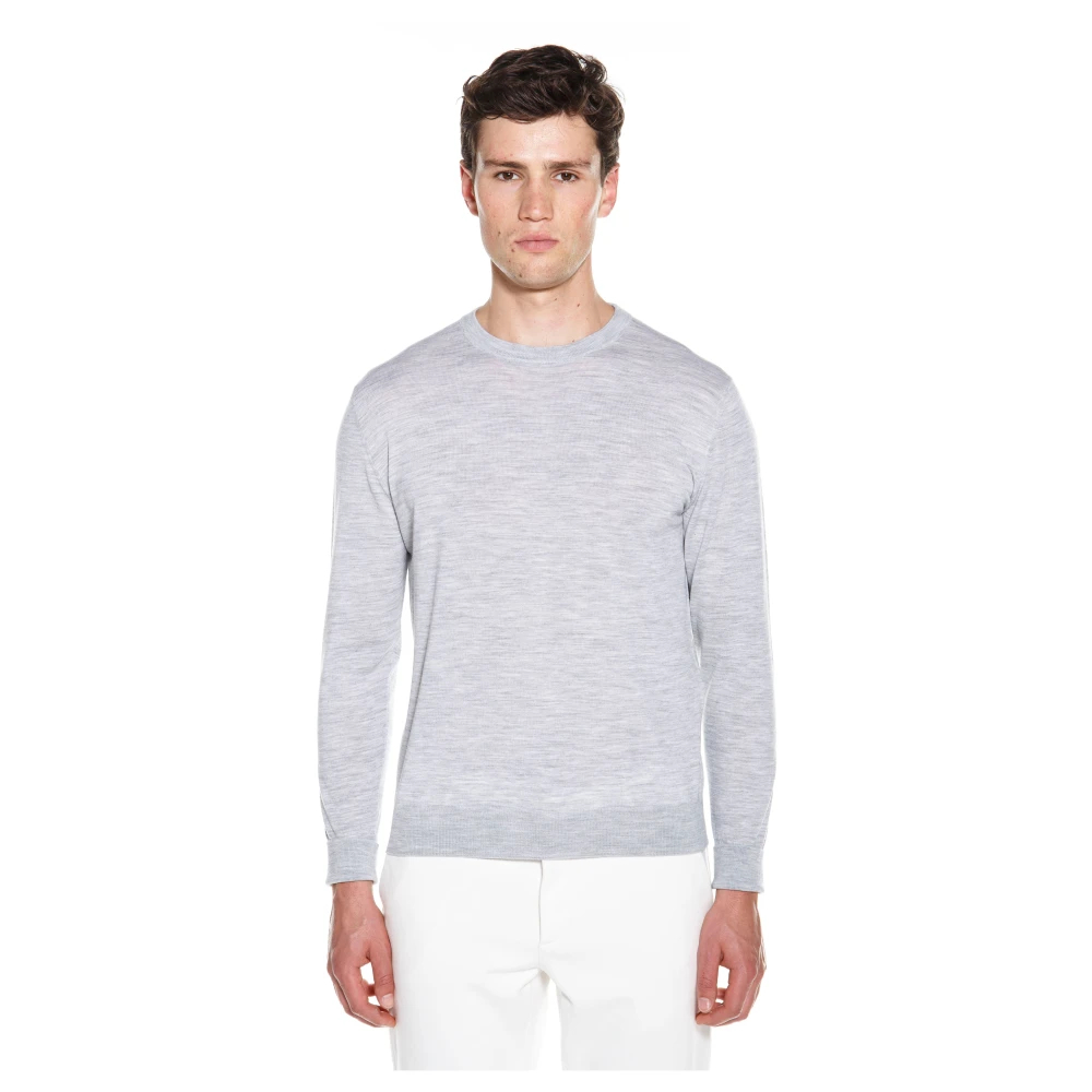 Eleventy Herren Grau - Feiner Merino-Wollpullover Langarm - Knitwear - Xl