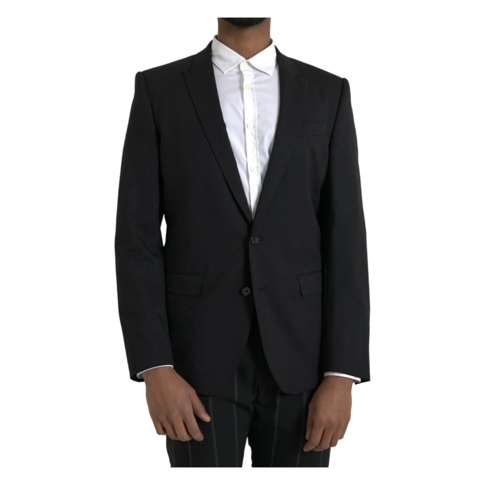 Dolce & Gabbana Herren Schwarz - Er Martini Slim Fit Blazer Mantel - Suits - K - M
