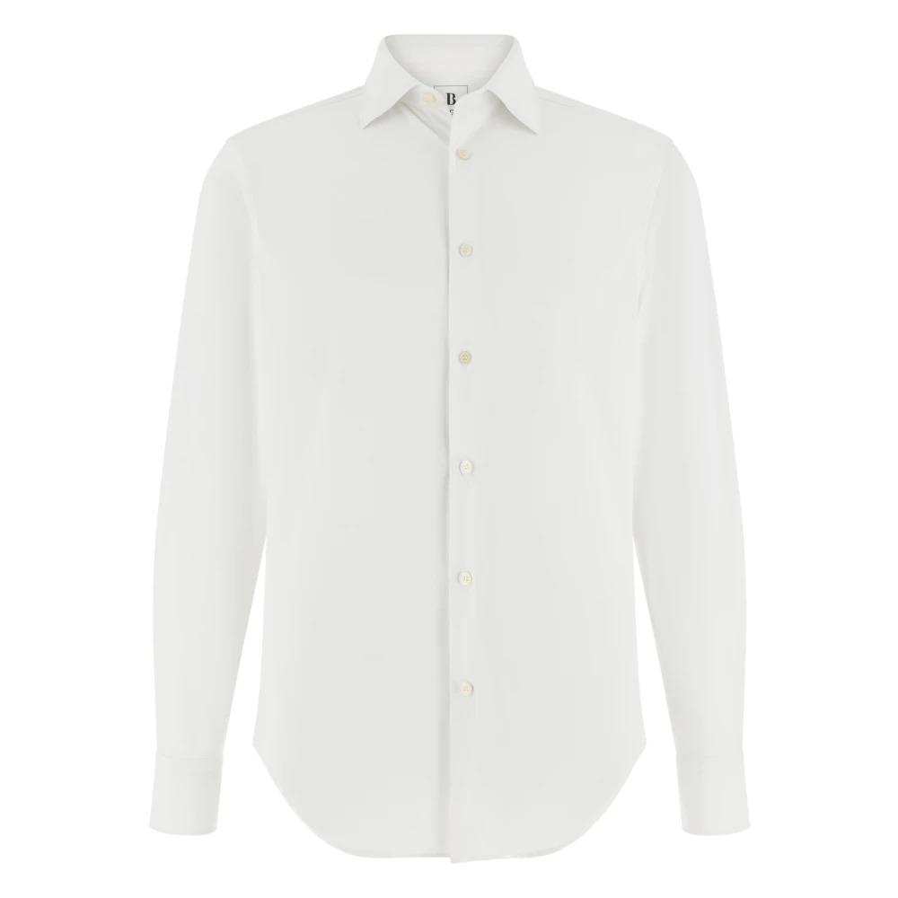 Boggi Milano Herren Weiß - B Tech Slim Fit Stretch Polyamid Hemd - Shirts - M