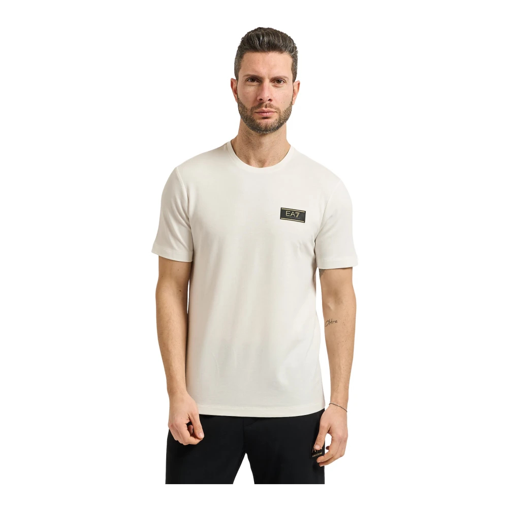 Emporio Armani Herren Weiß - T-Shirt Mit Rundhalsausschnitt Und Brustlogo - Tops - 3XL