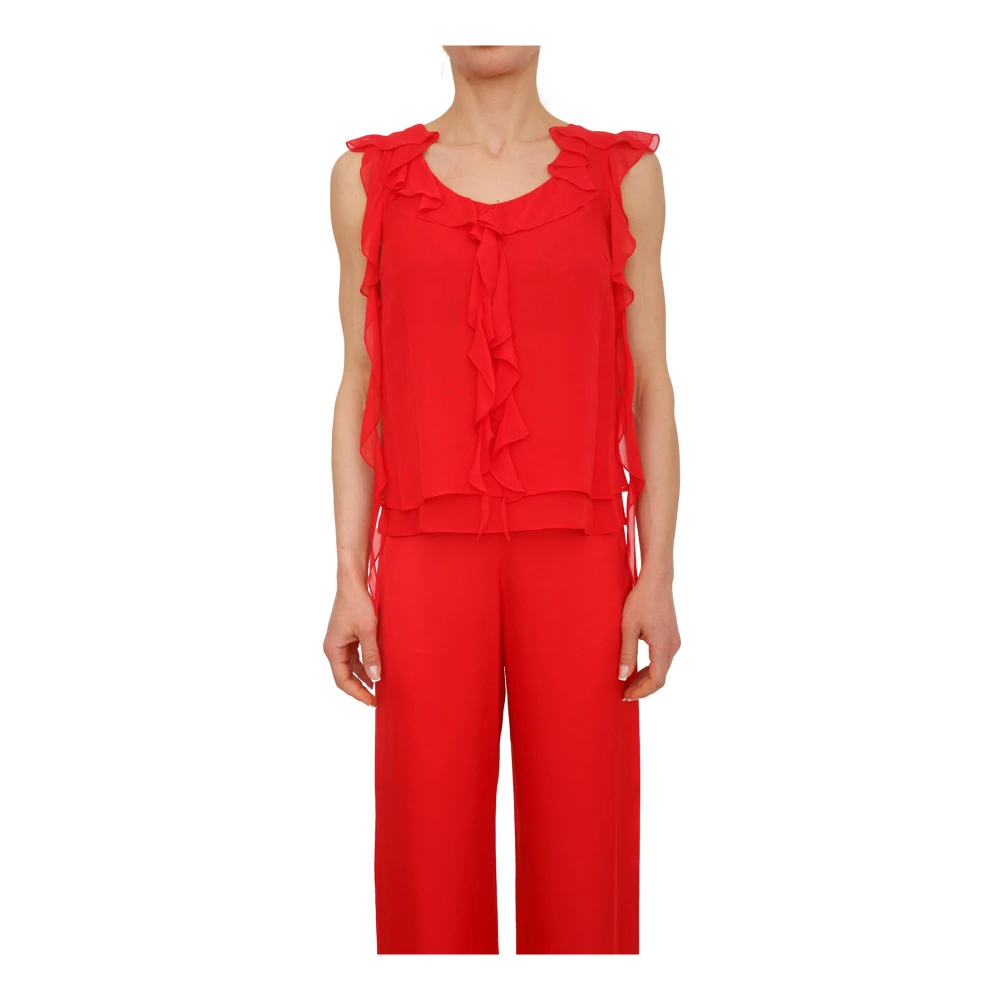 Blugirl Damen Rot - Ecs Blusa N/M Georgette - Blouses & Shirts - 2XS