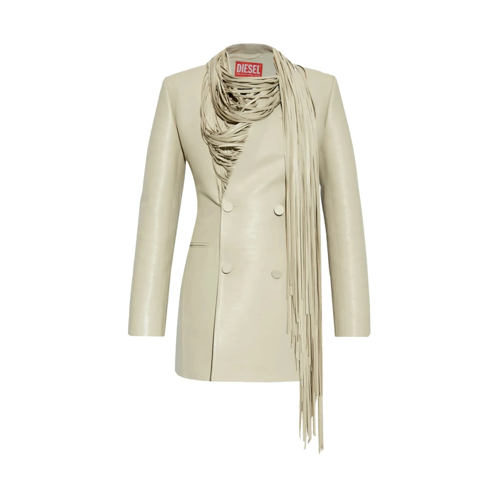 Diesel Damen Beige - Fringe Double-Breasted Outerwear - Jackets - S