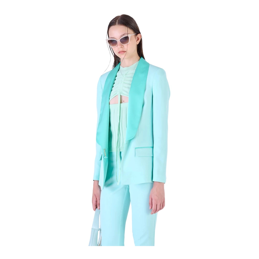 Silvian Heach Damen Grün - Blazer Mit Schalkragen Und Seitentaschen - Jackets - Xs