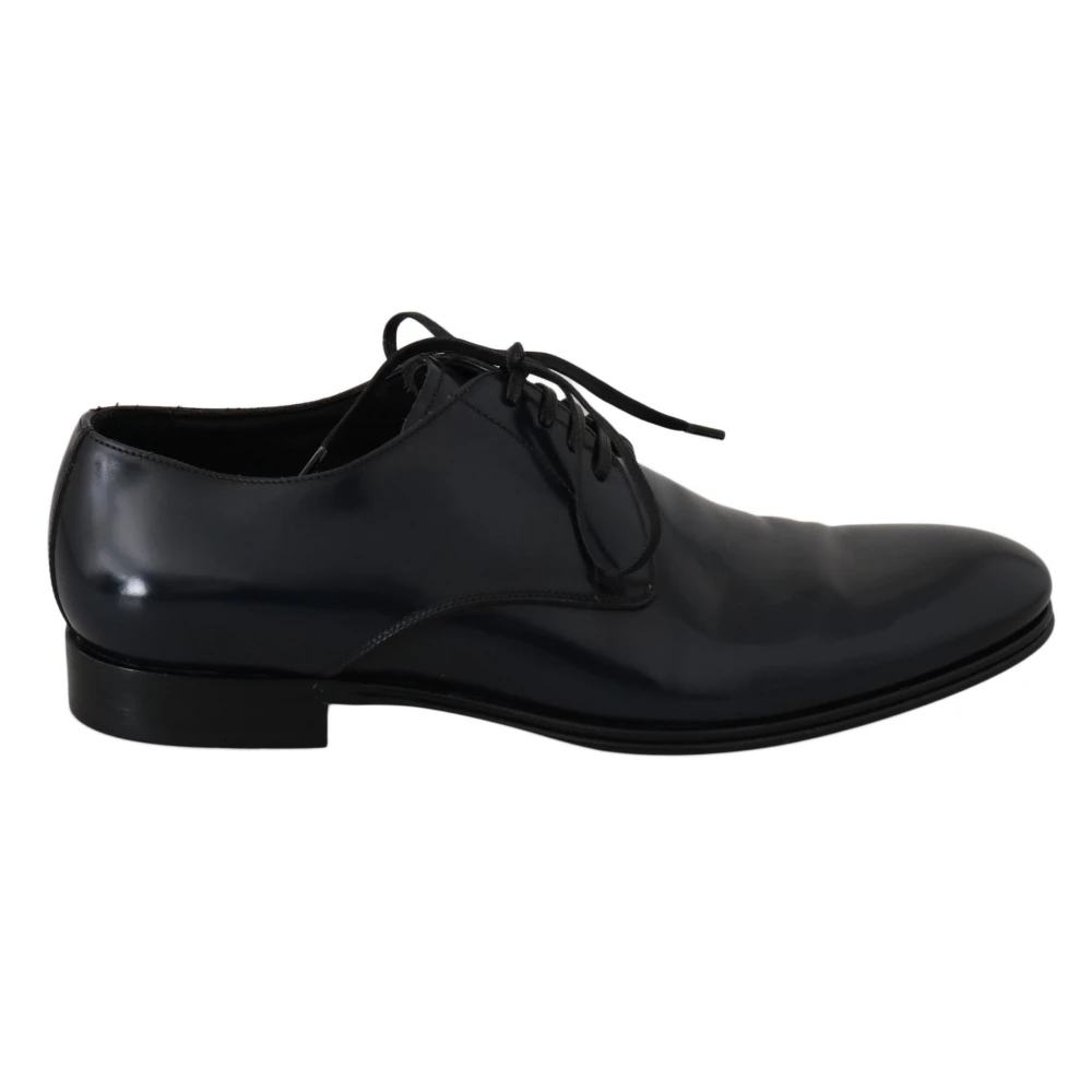 Dolce & Gabbana Herren Blau - Elegante Dunkelblaue Lederschuhe Derby-Stil - Shoes - 39 Eu