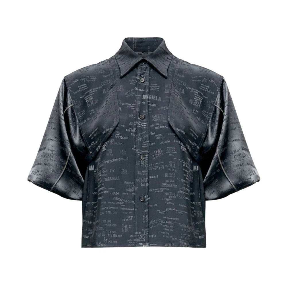 Mm6 Maison Margiela Damen Grau - Jacquard Hemd Mit Wandlungsfunktion - Blouses & Shirts - 2XS