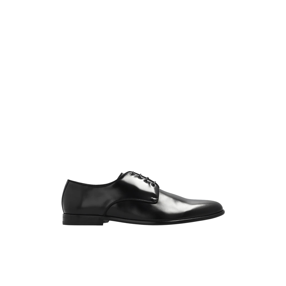 Dolce & Gabbana Herren Schwarz - Derby-Schuhe Aus Leder - Shoes - K - 44 Eu