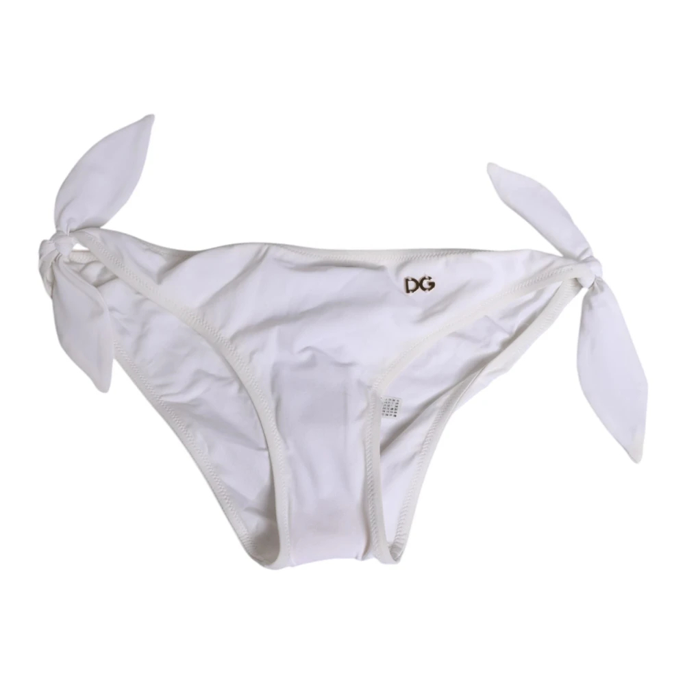 Dolce & Gabbana Damen Weiß - Bikinihose Mit Seitlichen Bändern - Swimwear - S