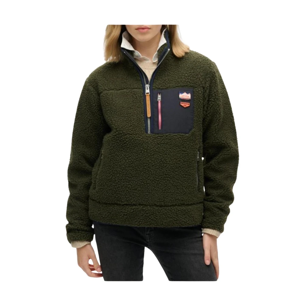 Superdry Damen Grün Vintage Retro Fleece 1/2 Zip - Bild 6