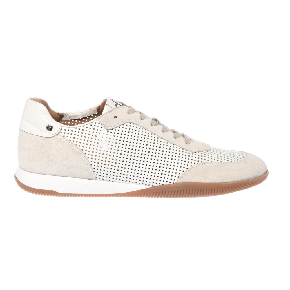 Baldinini Herren Beige - Wildleder- Und Perforierter Leder-Sneaker - Shoes - 44 Eu