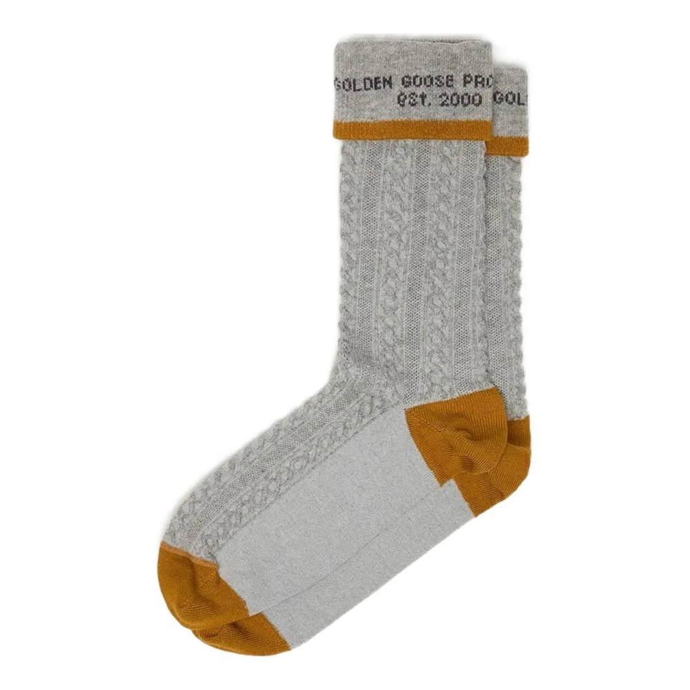 Golden Goose Unisex Grau - Socken High Rib/Braid/ Jacquard Logo - Underwear - M