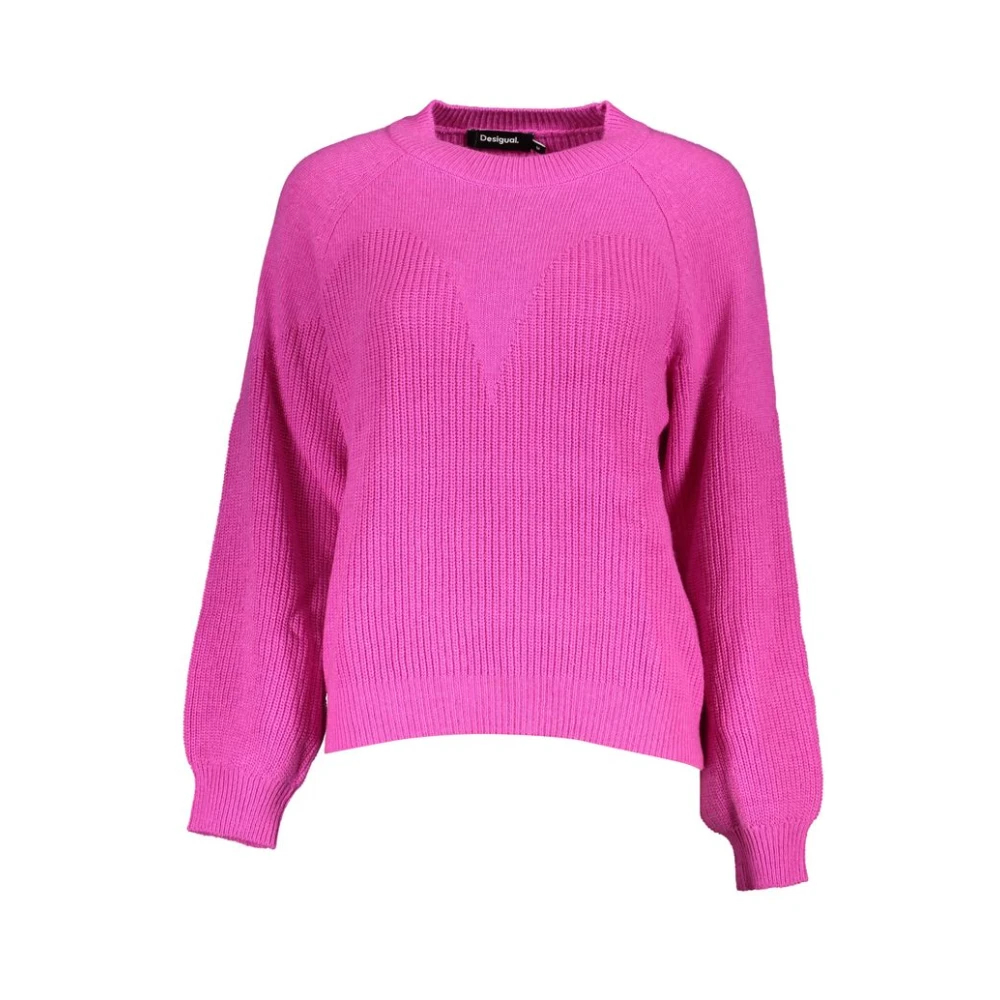 Desigual, Damen, Pullover, Rosa Polyester Women Sweater, Rosa, (XXL) - Bild 5