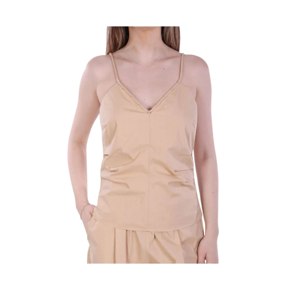 Patrizia Pepe Damen Beige - V-Neck Top - Tops - L