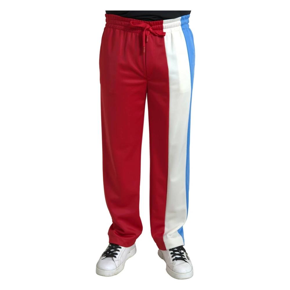 Dolce & Gabbana Herren Multicolor - Elegante Gestreifte Sweatpants Mit Kordelzug - Trousers - Mehrfarbig - M