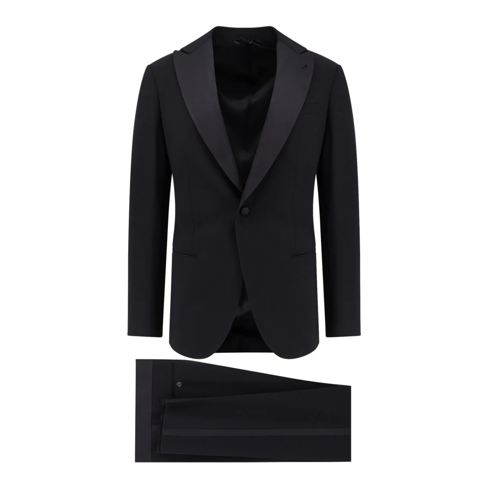 Giorgio Armani Herren Schwarz - Einreihiger - Massgeschneiderter Anzug - Suits - K -M
