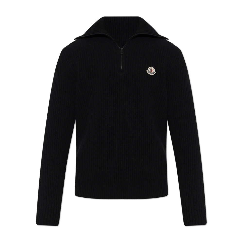 Moncler Rollkragenpullover Aus Rippen-Wollstrick Mit Logo für Herren in Schwarz in Größe: Xl - Bild 4