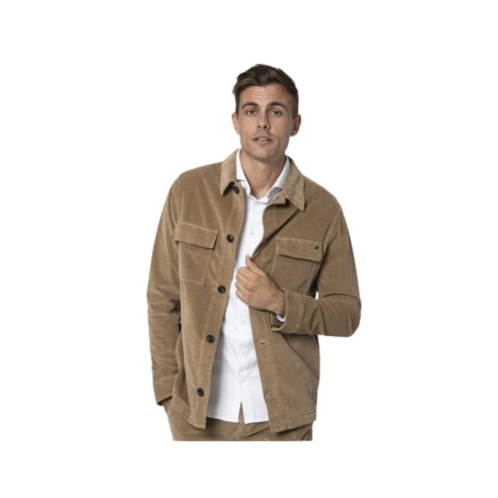 Mason's Herren Braun - Es Cord-Overshirt Mit Knopfverschluss - Jackets - L