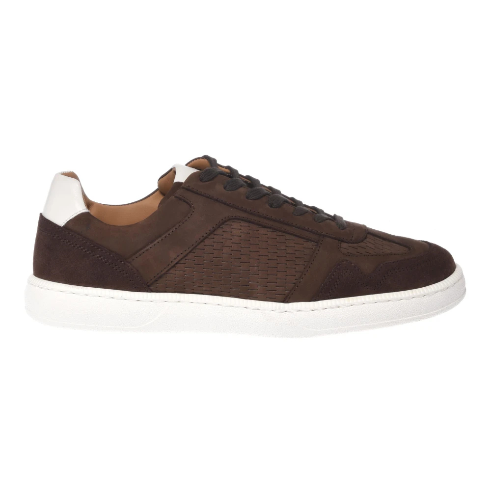 Baldinini Herren Braun - Perforated Nubuck Sneaker - Shoes - 44 Eu