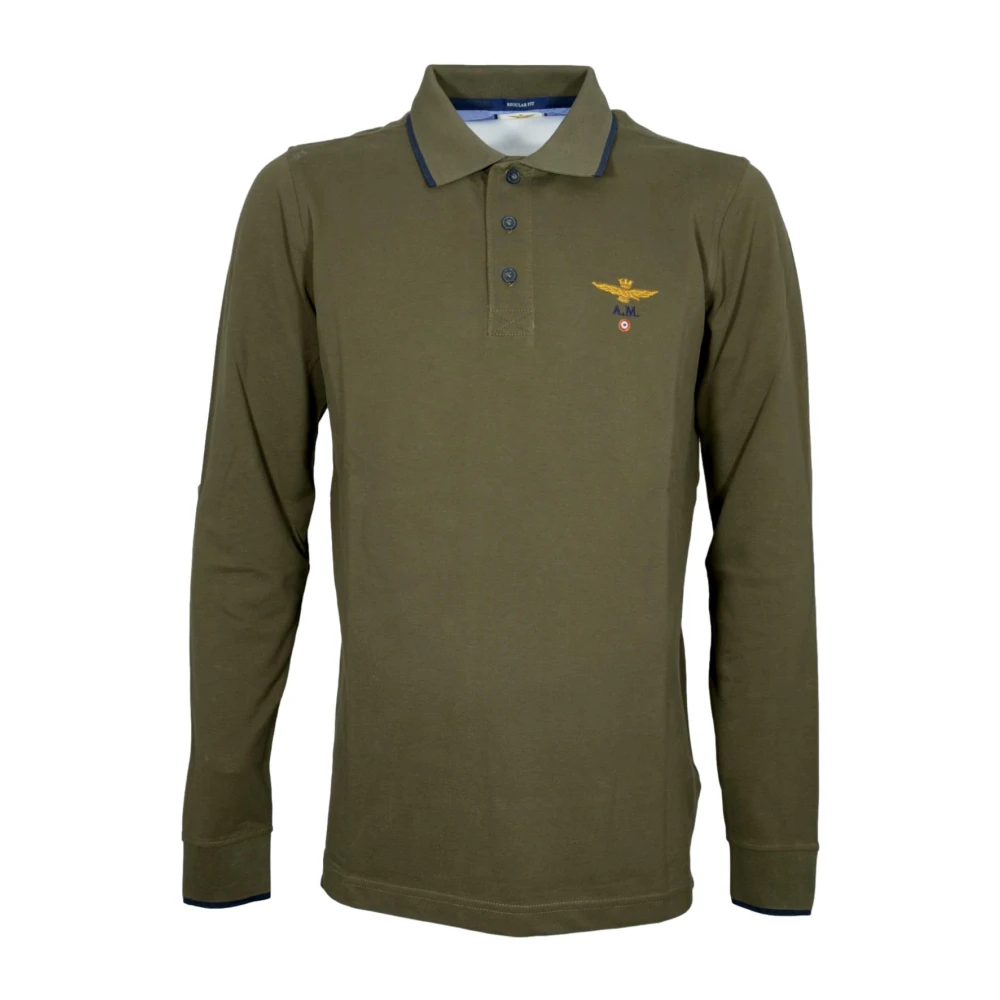 Aeronautica Militare Herren Grün - Po1653up00082 Langarm-Polohemd - Tops - 2XL