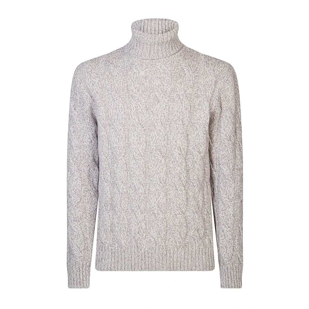 Eleventy Herren Grau - Geflochtener Rollkragenpullover Aus Wolle - Knitwear - S