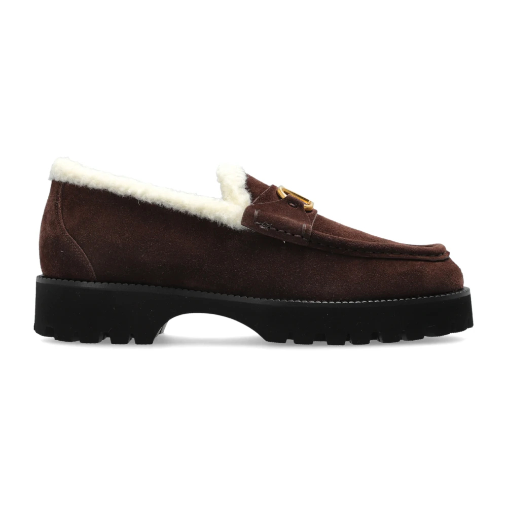 Valentino Garavani - Vlogo Signature Wildleder-Loafer - Shoes - Damen - Braun - 39 Eu