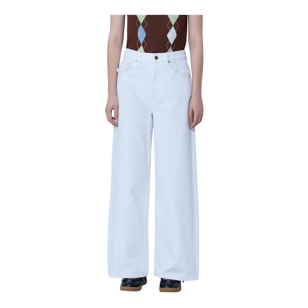 Ganni , Damen, Jeans, Weiß, W27 - Bild 5