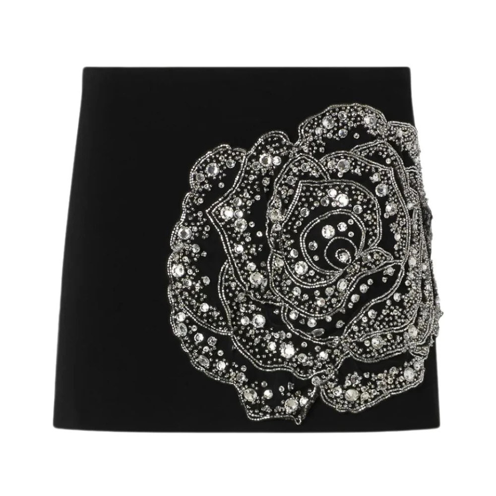 Pinko Damen Schwarz - Cavolfiore Gonna Double Armoure Ricamo - Skirts - K - S