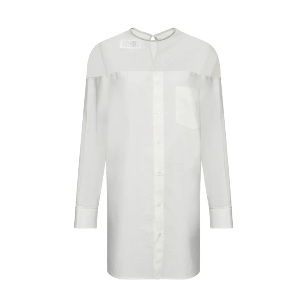 Mm6 Maison Margiela Damen Weiß - Langarmshirt - Blouses & Shirts - 2XS