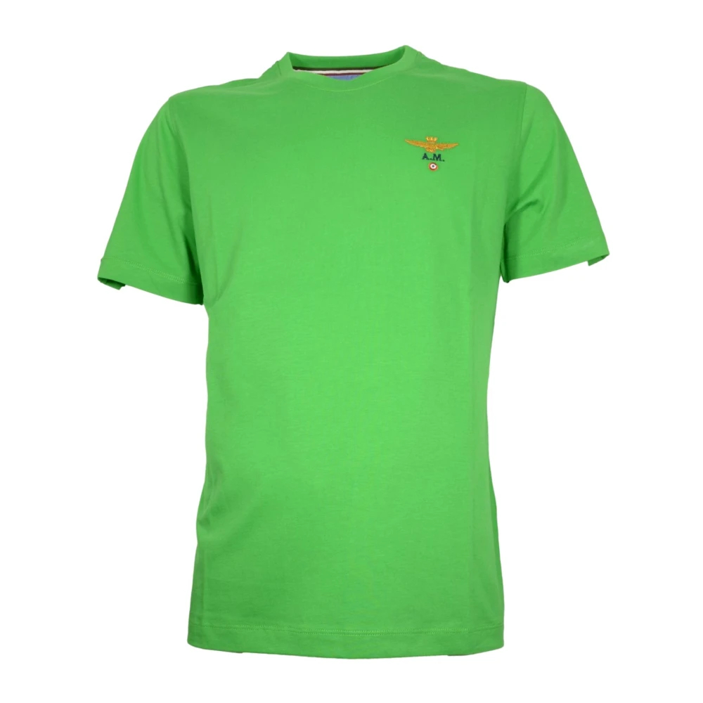 Aeronautica Militare Herren Grün - Es Basic Baumwoll-Rundhals-T-Shirt - Tops - 4XL