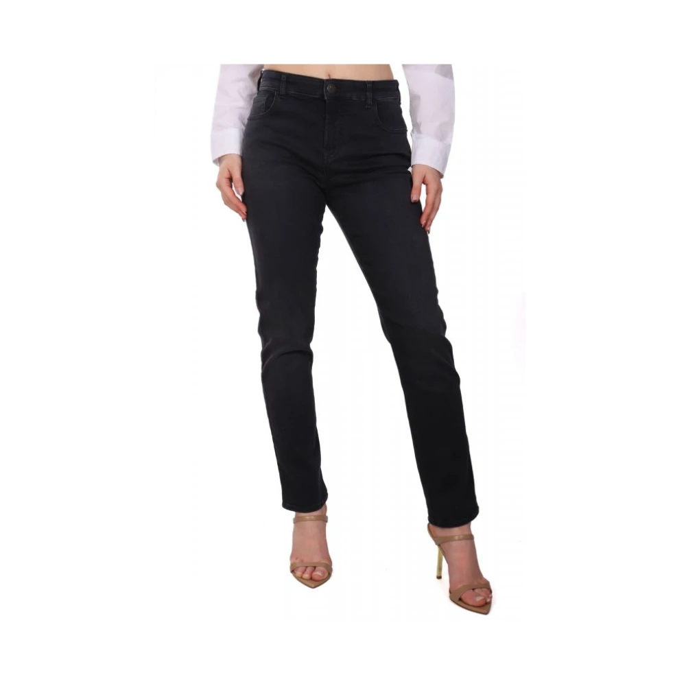 Emporio Armani Damen Schwarz - J36 Straight-Leg Jeans Mit Mittelhohem Bund - Jeans - K - W27