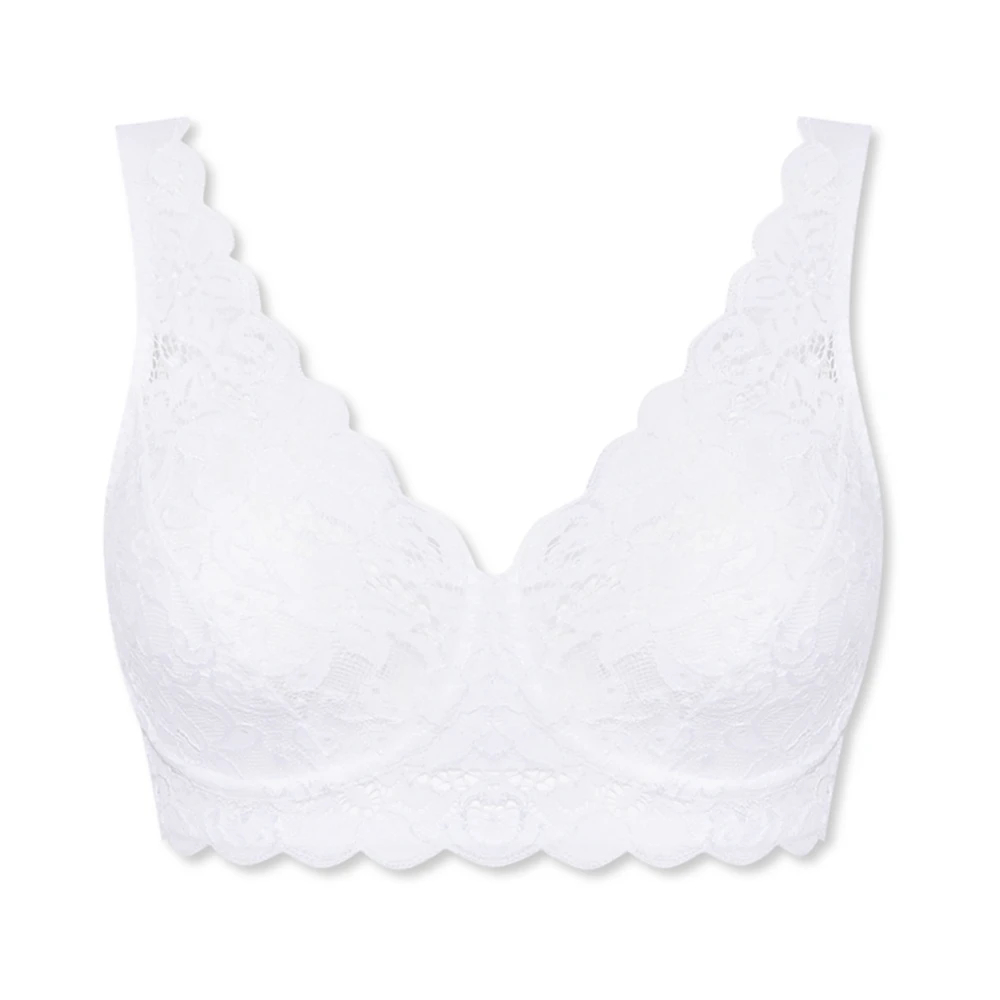 Hanro Damen Weiß - Spitzen-Bh - Underwear - 70B Eu