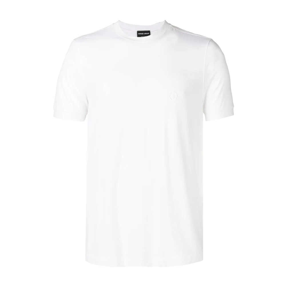 Giorgio Armani Herren Weiß - T-Shirt Mit Rundhalsausschnitt Und Kurzen Ärmeln - Tops - 2XL