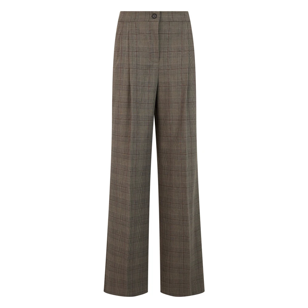 Pinko - Weite Karottenhose Mit Karomuster - Trousers - Damen - Braun - Xs