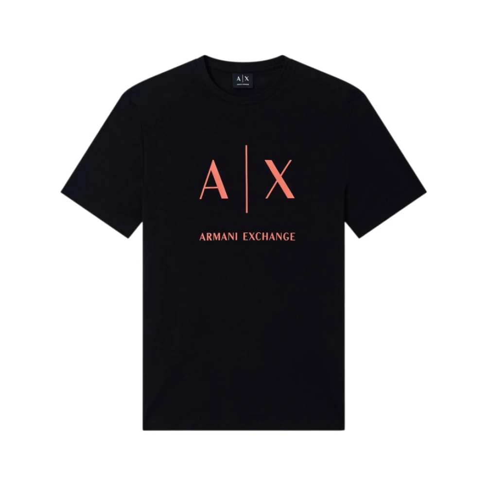 Armani Exchange Herren Schwarz - T-Shirt Mit Rundhalsausschnitt Und Kurzen Ärmeln - Tops - K - Xl