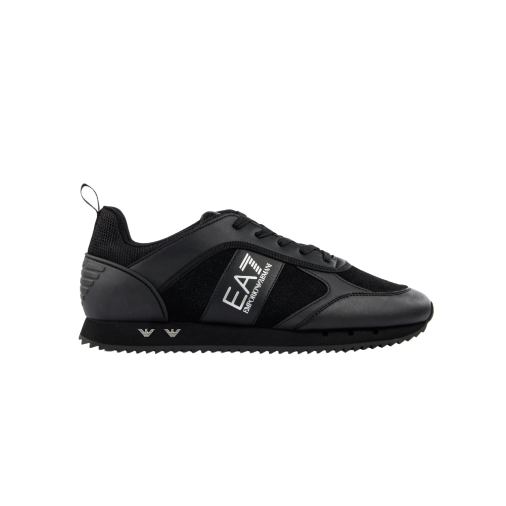 Emporio Armani Ea7 Herren Schwarz - Evolution Suede Sneakers - Shoes - K -44 Eu