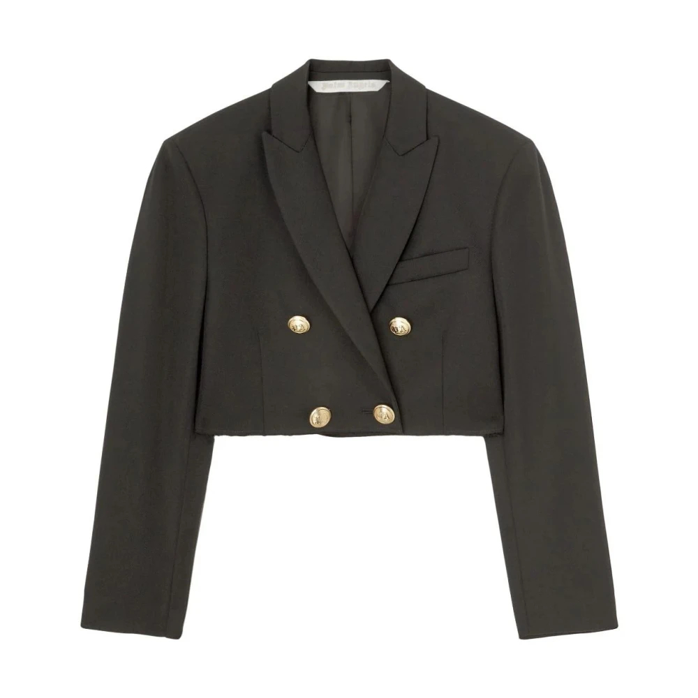 Palm Angels Damen Grau - Cropped Blazer Mit Doppelter Knopfleiste - Jackets - S