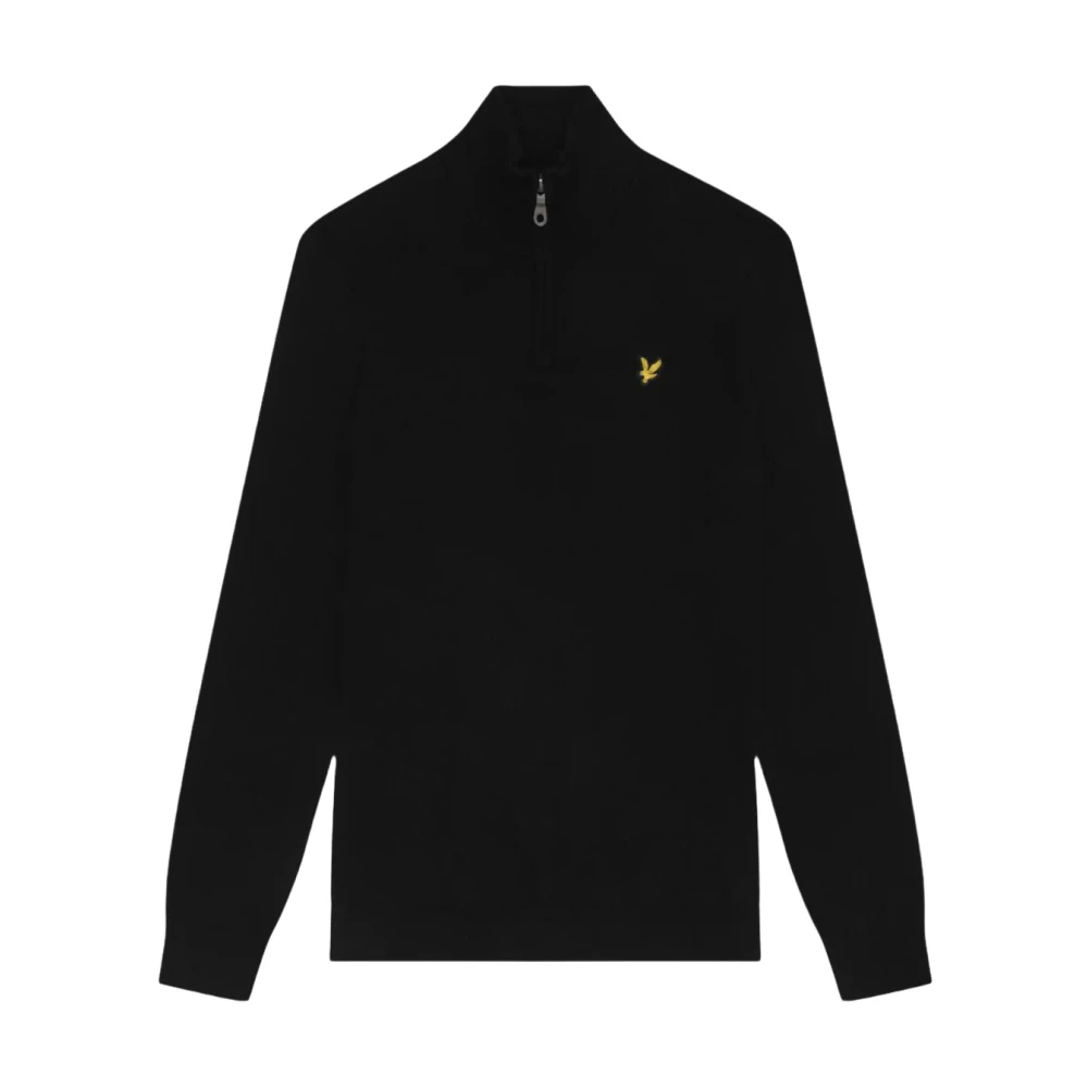 Lyle & Scott Schwarz Pullover Aus Baumwoll-Merinowolle Mit Viertelreißverschluss - Bild 5