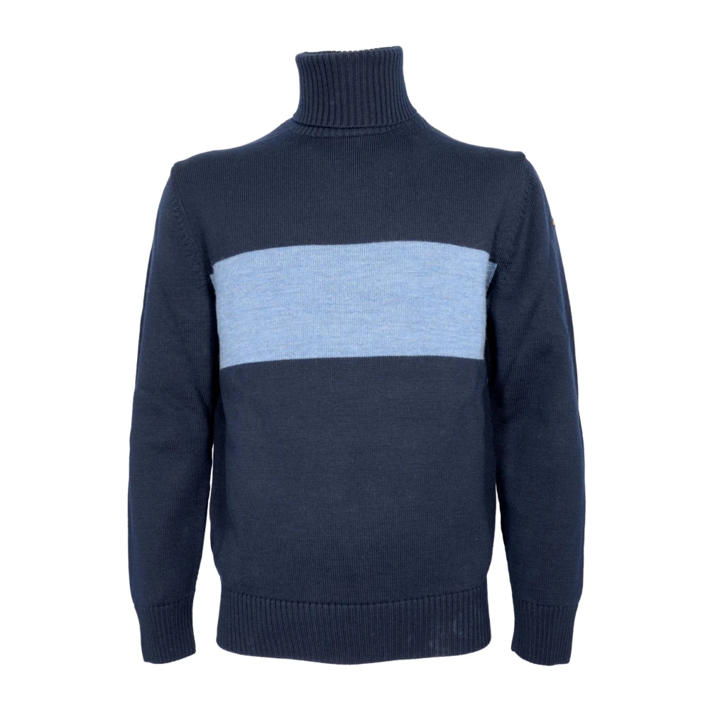 Paul & Shark Herren Blau - High Neck Pullover Er Streifen - Knitwear - Xl