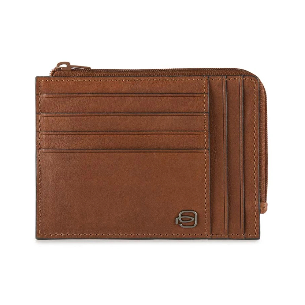 Piquadro Herren Braun - Reißverschluss-Münzbeutel Mit Dokumenten- Und Kreditkartenfächern Und Rfid-Blocker - Accessories - One Size