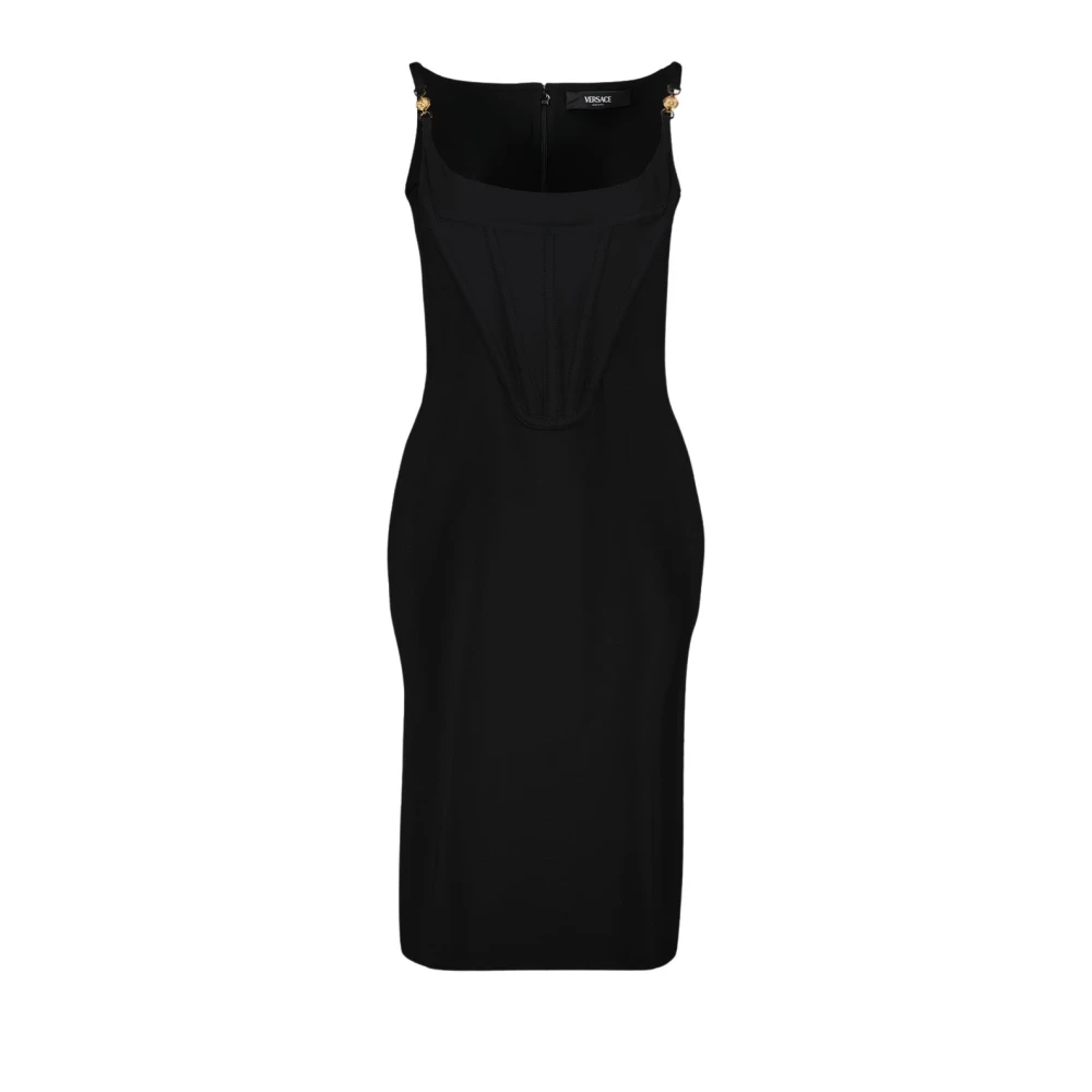 Versace Damen Schwarz - Cocktailkleid Mit Rundhalsausschnitt Und Korsett-Effekt - Dresses - K - 2XS