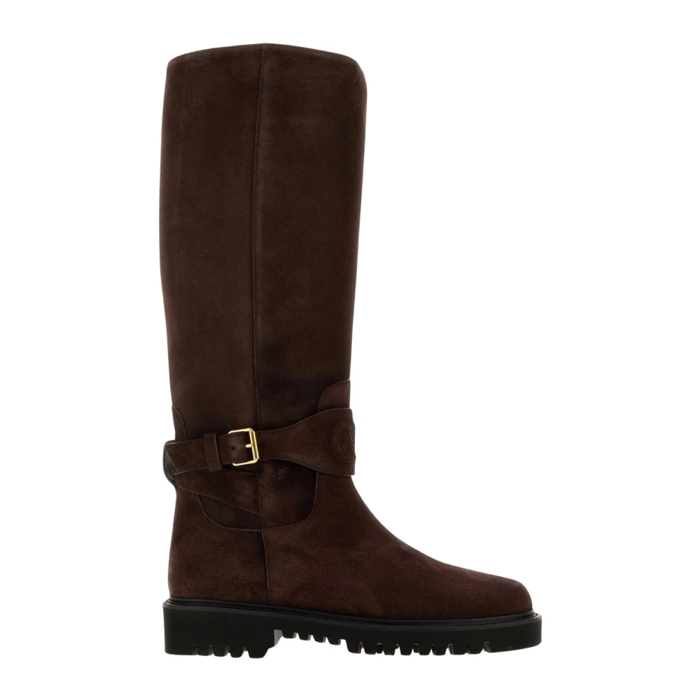 Valentino Garavani - Vlogo Signature Spaltleder-Stiefel 40Mm - Shoes - Damen - Braun - 41 Eu