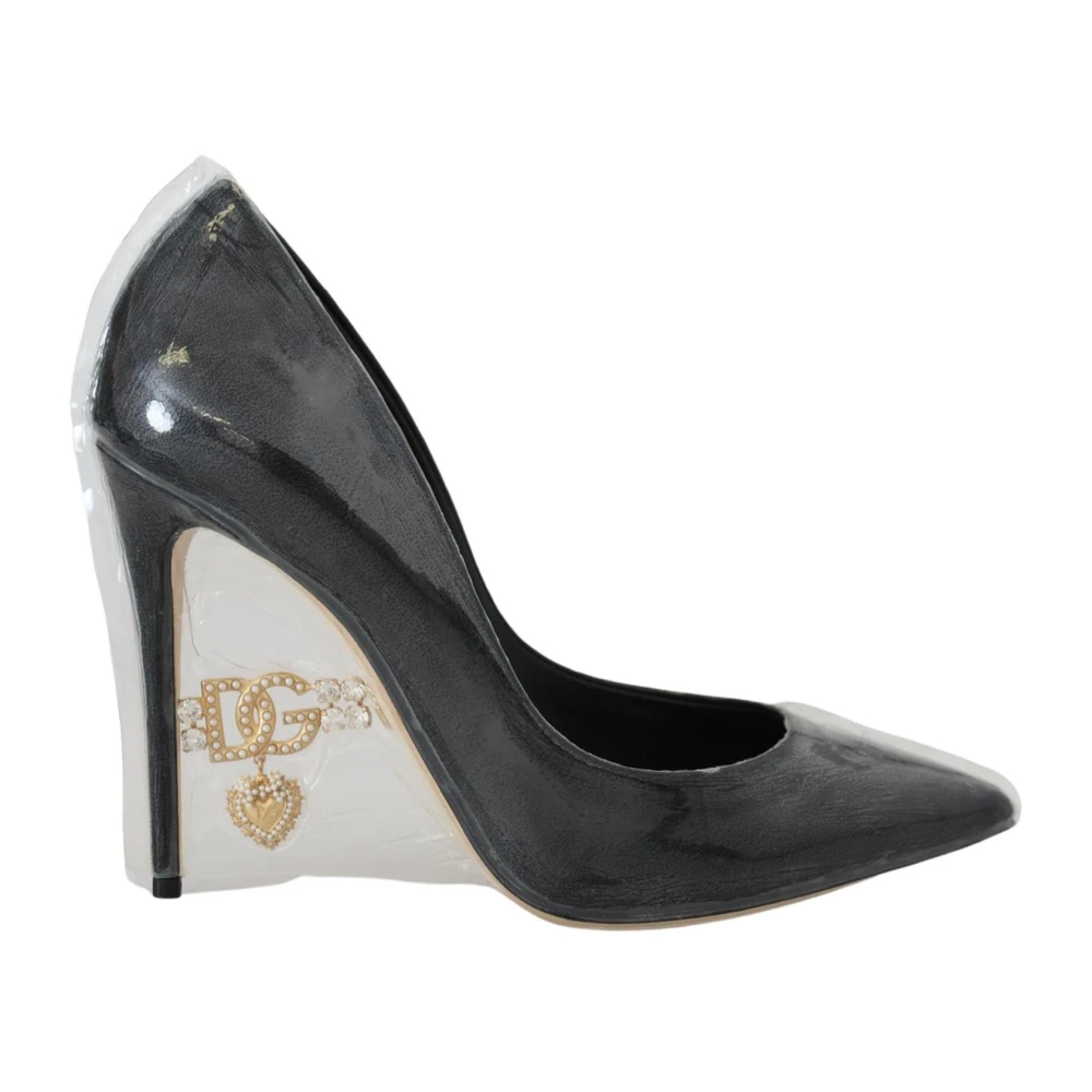 Dolce & Gabbana Damen Schwarz - Wunderschöne E Und Goldene Logo-Pumps - Shoes - K - 36 Eu