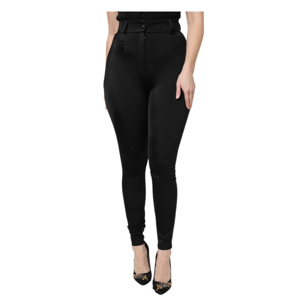 Dolce & Gabbana Damen Schwarz - High Waist Slim Fit Hose - Trousers - K - Xl