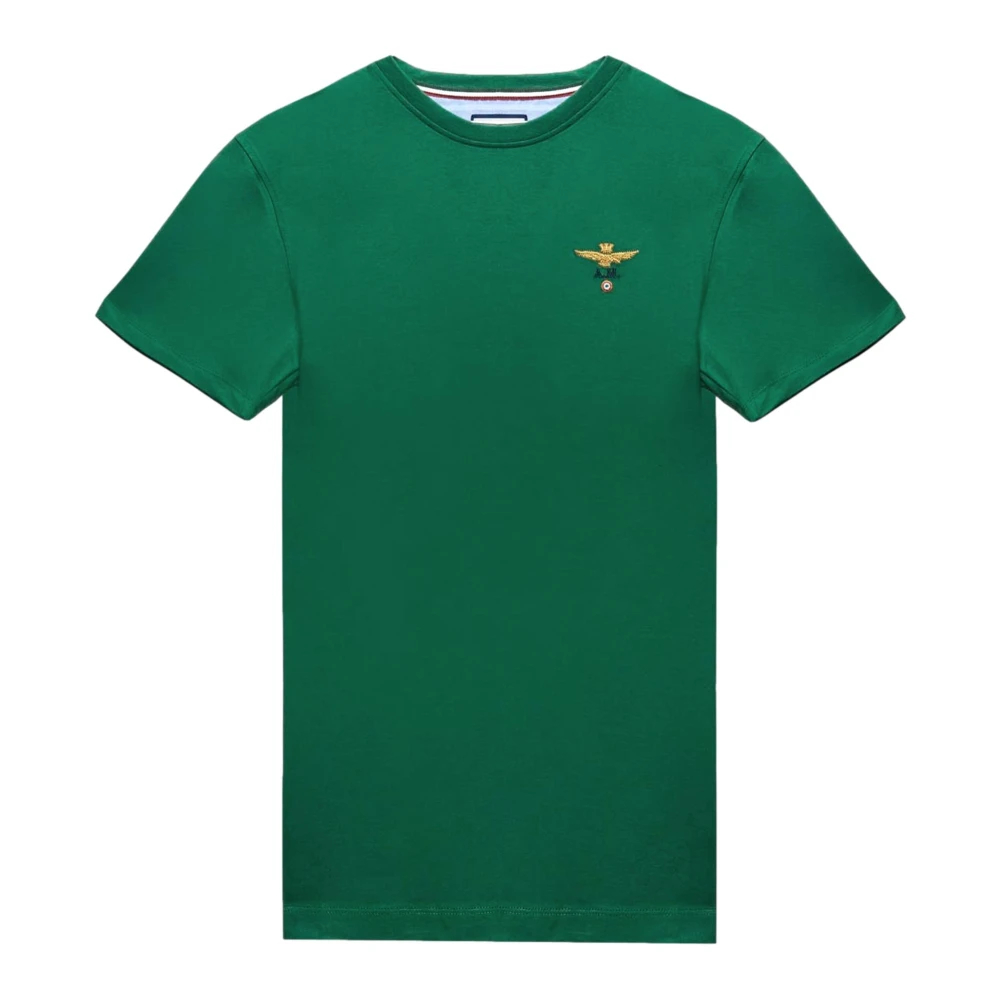 Aeronautica Militare Herren Grün - Es Basic Baumwoll-Rundhals-T-Shirt - Tops - 4XL
