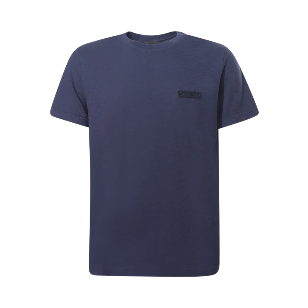 Dondup Herren Blau - T-Shirt Mit Rundhalsausschnitt Regular Aus Geflammtem Jersey - Tops - L