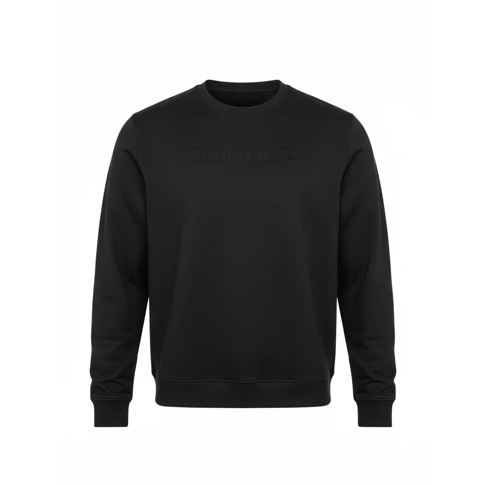 Dondup Herren Schwarz - Regular-Fit Baumwoll-Sweatshirt Mit Rundhalsausschnitt - Sweatshirts & Hoodies - K - 2XL