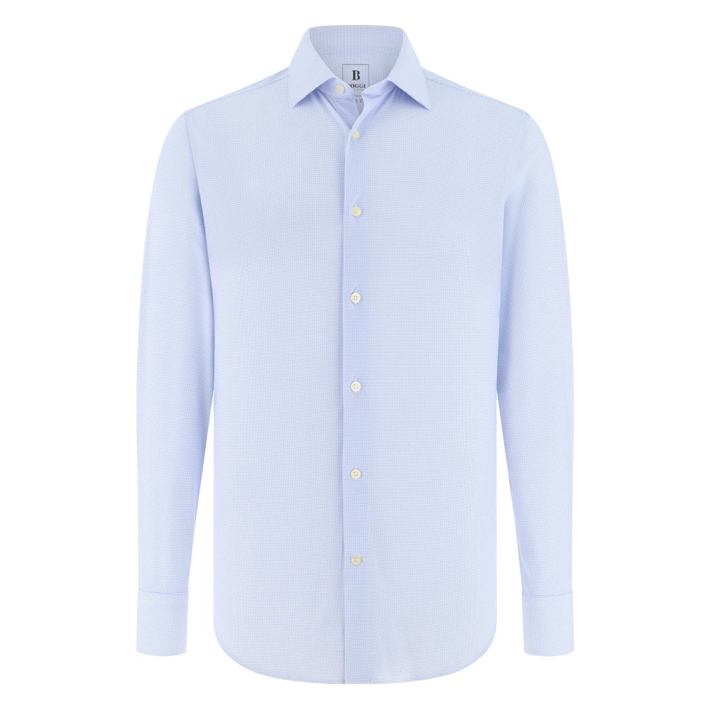Boggi Milano Herren Blau - B Tech Slim Fit Stretch Nylon Hemd - Shirts - 2XL