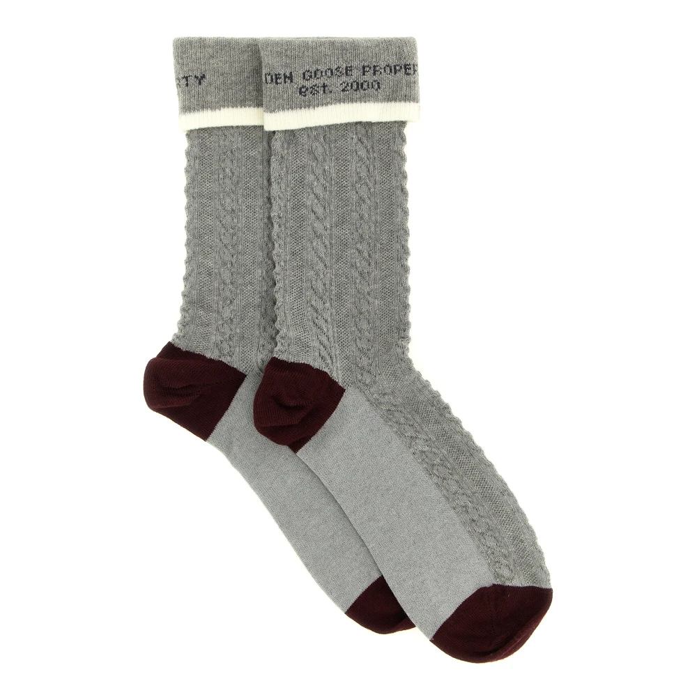 Golden Goose Unisex Grau - Socken Mit Umschlag Und Jacquard-Schriftzug - Underwear - S