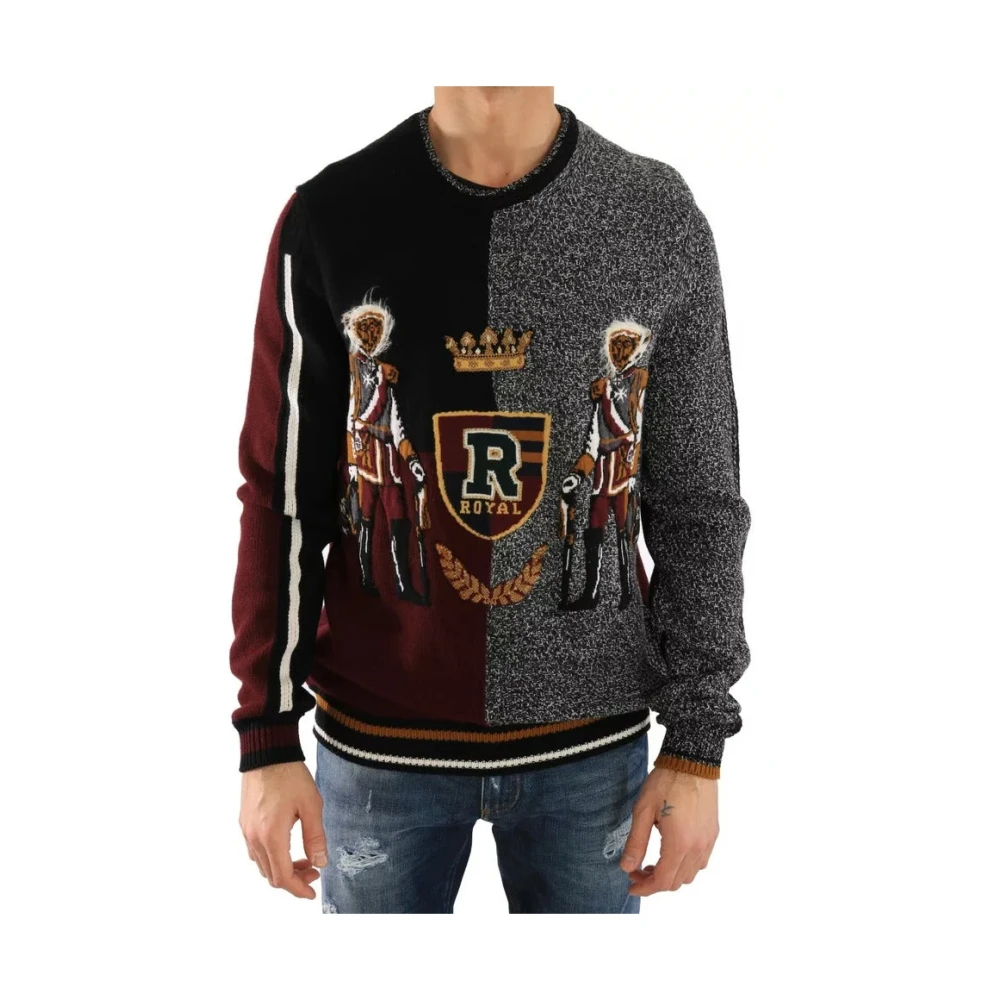 Dolce & Gabbana Herren Multicolor - Knight Monkey Kaschmirpullover - Knitwear - Mehrfarbig - M