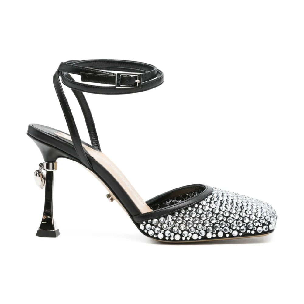 Mach & Mach Damen Schwarz - Herz Ring High Heels - Shoes - K - 36 Eu