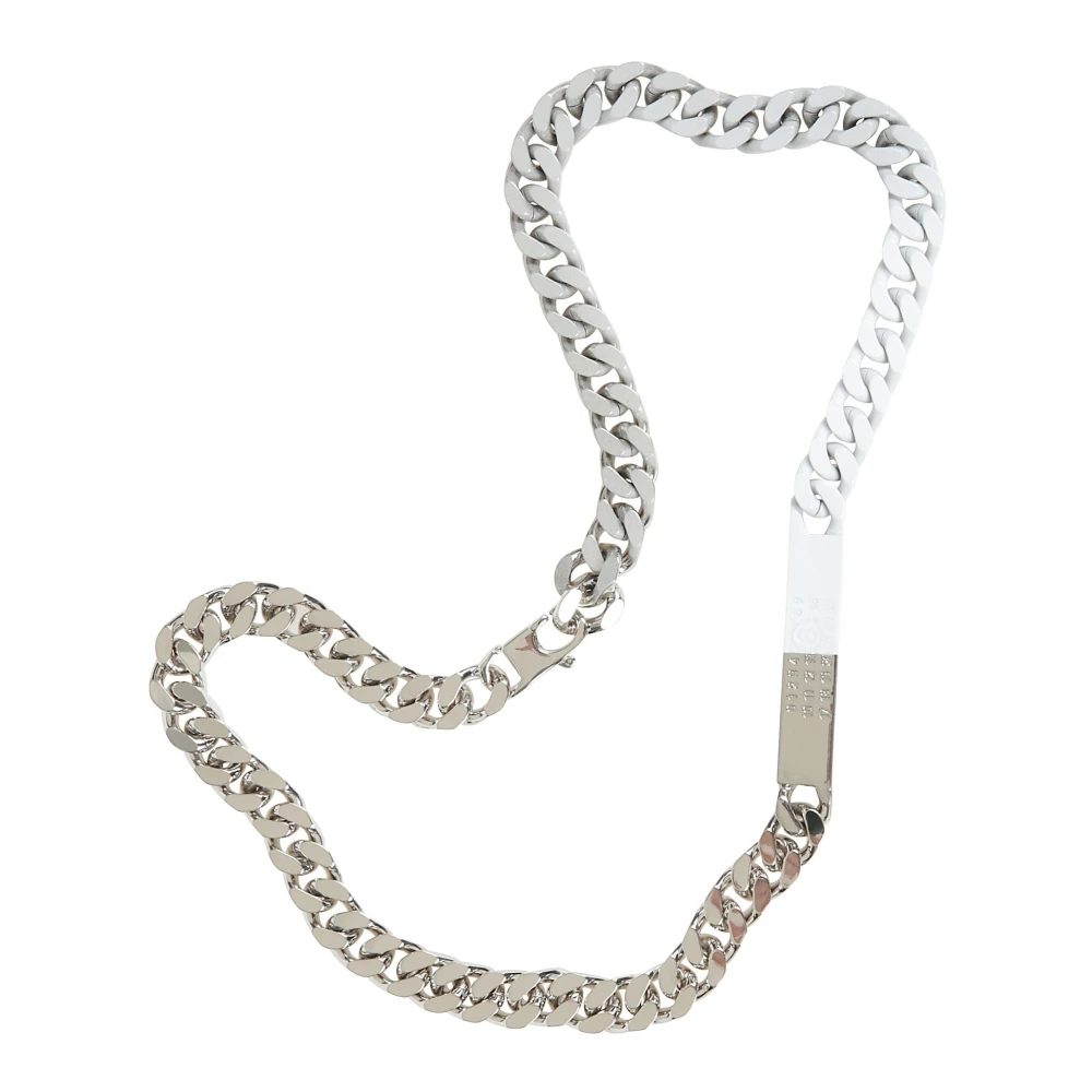 Mm6 Maison Margiela Damen Grau - Silberne Halskette Mit Zahl-Anhängern - Accessories - One Size